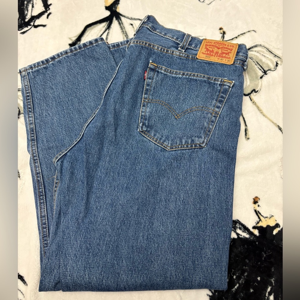 Levi's 505_40x30-Mens Relaxed Fit Denim Jeans - Classic Blue